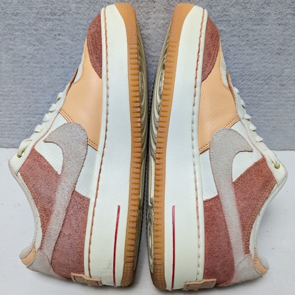 Nike Women's Low-Top Athletic Sneakers in White, Tan, Peach and Rust
